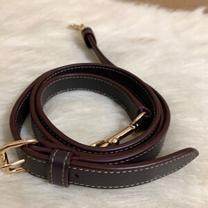 COACH Dark Brown Smooth Leather Replacement Purse XBody Strap 3/4 x 44 Gold Hdwr